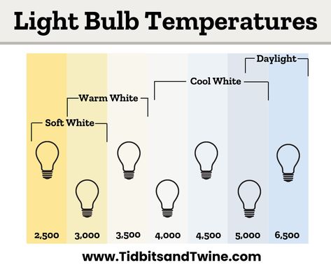 Let's take a look at the difference between Soft White vs Daylight bulbs. This article will discuss the color difference, where to use each in your home, how each one works with different design styles, and which bulbs are my personal favorites! Lumens Lighting Chart, What Light Bulbs To Use, Best Lightbulb For Home, Best Light Bulbs For Home, Light Bulb Color Guide, Choosing Light Bulbs, Lighting 2023, Different Light Bulbs, Miami House