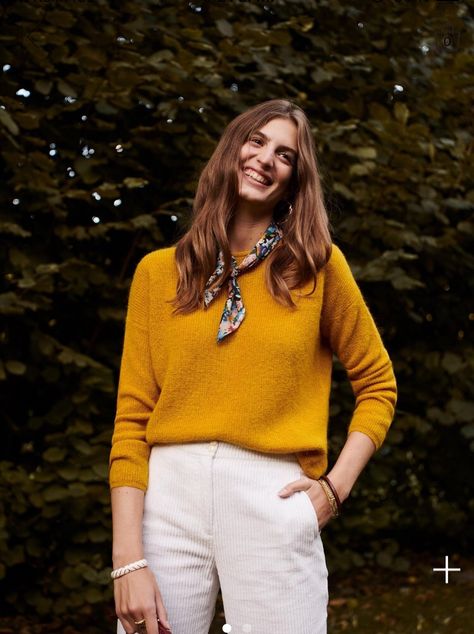 Sezane Gaspard, Gaspard Cardigan, Mustard Cardigan, Cosy Jumper, Knitting Aesthetic, Jeans Outfits, Parisian Chic, Work Clothes, Spring Style