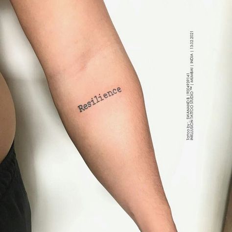 31 Best Resilient Tattoo Ideas  12 Resilient Tattoo Ideas, Resilience Tattoo Fonts, Resilient Tattoos For Women, Resilience Tattoo Ideas, Relentless Tattoo, Resilience Meaning, Resilient Tattoo, Tattoo Typewriter, Resist Tattoo