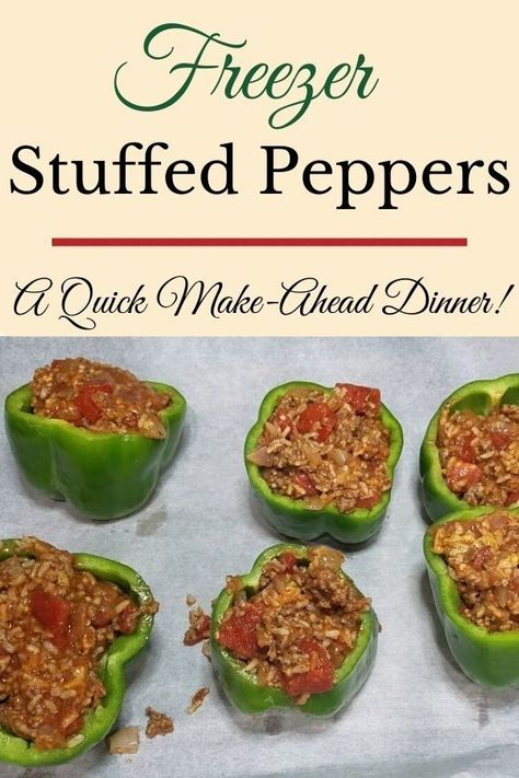 Freezer Meal Stuffed Peppers, Make Ahead Stuffing, Freezer Friendly Meals, Freezable Meals, Make Ahead Freezer Meals, Freezer Meal Prep, Freezer Meal, Make Ahead Meals, Peppers Recipes