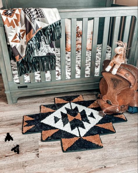 Only 1 rug left! These are seriously so soft yall! - - - #westernfashion #rodeofashion #westernboutique #azteccactus #shopazteccactus Western Baby Nurseries, Cowboy Nursery, Western Nursery, Western Rugs, Western Bedroom Decor, Baby Room Themes, Western Babies, Baby Boy Room Nursery, Baby Room Inspiration