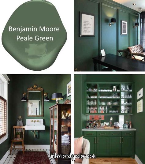 Benjamin Moore Peale Green Bedroom, Benjamin Moore Essex Green Bathroom, Benjamin Moore Greens For Kitchen, Benjamin Moore Chimichurri Cabinets, Green Bathroom Benjamin Moore, Dark Green And Teal Bedroom, Benjamin Moore Peale Green Kitchen Cabinets, Peale Benjamin Moore, Colonial Verdigris Benjamin Moore