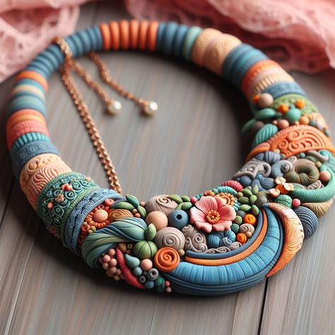 Diy Clay Necklace, Bracelet Aesthetic, Terracotta Jewellery Designs, Clay Pendants, Polymer Clay Flower Jewelry, Makeup Outfit, Handmade Crochet Bags, Color Skin, Terracotta Jewellery