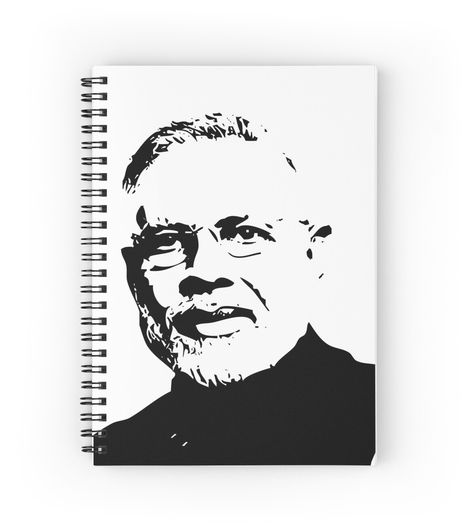 Spiral notebooks with high-quality edge-to-edge print on front. 120 pages in your choice of ruled or graph lines. Narendra Modi Vector Graphic Art Narendra Modiji Sketch, Incomplete Drawing, Portrait Stencil, Colorful Lion Painting, Stencil Portrait, Graphic Journal, Artwork Reference, Super Drawing, Tiger Sketch