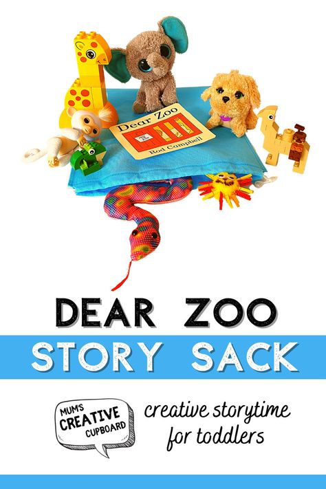 Story time crafts and preschool story time ideas - This DIY story sack ideas is just one of many story time ideas on this post - there are lots more imaginative play ideas and small world play ideas to find as you explore the story of dear zoo activities and more! Why not try making your own story spoons or story stones for eyfs preschool story time at home? #storytime #dearzoo #storysack #preschoollearning Story Sack Ideas, Story Time Crafts, Story Time Ideas, Imaginative Play Ideas, Small World Play Ideas, Dear Zoo Activities, Preschool Story Time, Story Spoons, Storytime Ideas