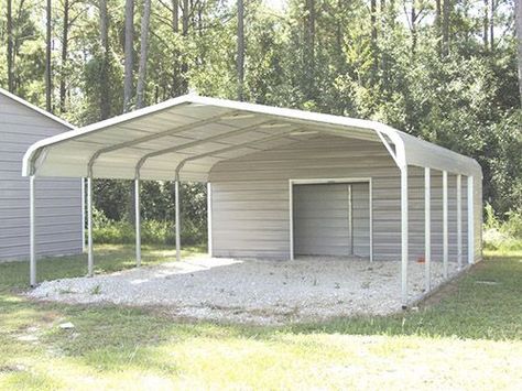 Metal Carport and Storage Shed Combos - ProBuilt Steel Buildings Metal Garage Buildings, Portable Carport, Carport With Storage, Metal Shop Building, Metal Building Kits, Carport Sheds, Quotes Dream, Carport Garage, Metal Carports