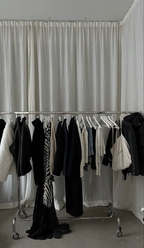 Rack Of Clothes Aesthetic, Clothes Exhibition, Clothes Rack Aesthetic, Clothing Rack Aesthetic, Career In Fashion Designing, Small Business Instagram, Wardrobe Consultant, Curtain Backdrops, Store Image