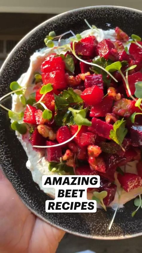 AMAZING BEET RECIPES. Recipe below! in 2022 | Beet recipes, Vegetarian recipes, Recipes Beet Stems, Roast In The Oven, Whipped Goat Cheese, Beet Recipes, Toasted Bread, Roasted Beets, Beet Salad, Balsamic Vinaigrette, Veggie Dishes