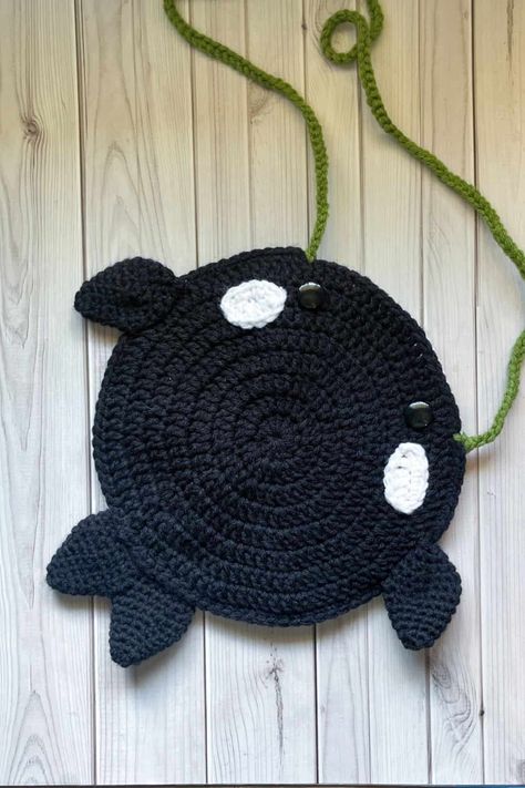 Crochet Orca Pattern - Bag - thecaffeinatedsnail.com Crochet Orca, Orca Pattern, Pattern Bag, Get Ready For Summer, Cute Crochet, Small Items, A Bag, Bag Pattern, Get Ready