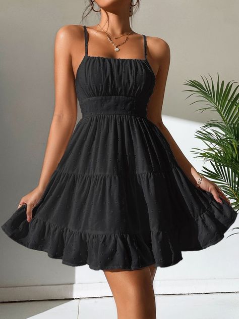 Sundress Black Women, Cute Outfits Dresses, Summer Dresses Black, Black Sundress, Casual Dresses For Teens, Cute Casual Dresses, Populaire Outfits, Really Cute Outfits, Dresses For Teens