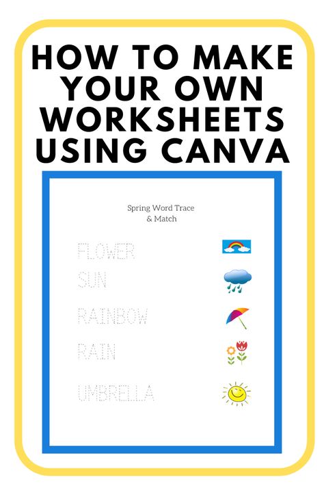 Interested in making your own worksheets? Read more! Canva Worksheet, Canva Classroom, Creating Worksheets, Canvas Learning Management System, Microsoft Classroom, Canva Learning, Google Hacks, Spring Words, Canva Tips