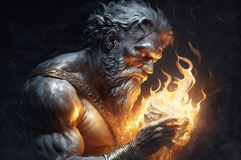 Prometheus Fire Tattoo, Prometheus Mythology, Prometheus Art, Prometheus Tattoo, Zeus Aesthetic, God Of Fire, Dark Fantasy Artwork, Fire Tattoo, Greek And Roman Mythology