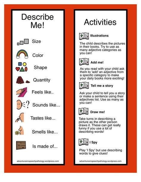 Expressive language therapy tool for children. Provides a handout similar to the expanding expression tool with activities to use to assist the child in talking about different objects, stories, and activities. Expanding Expression Tool, Medical Slp, Expressive Language Activities, Visual Supports, Slp Activities, Slp Ideas, Esl Activities, Speech Ideas, Language Worksheets