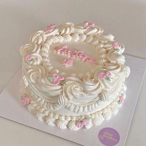 White Cake, Sweets Desserts, Frosting, Cake, Flowers, Pink, On Instagram, White, Instagram