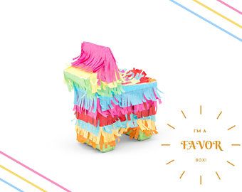 Mini pinata favors | Etsy Mini Pinatas Favors, Fiesta Party Favors, Mini Donkey, Miniature Donkey, Fiesta Colors, Favor Boxes Birthday, Mini Pinatas, Trap Door, Hangover Kit