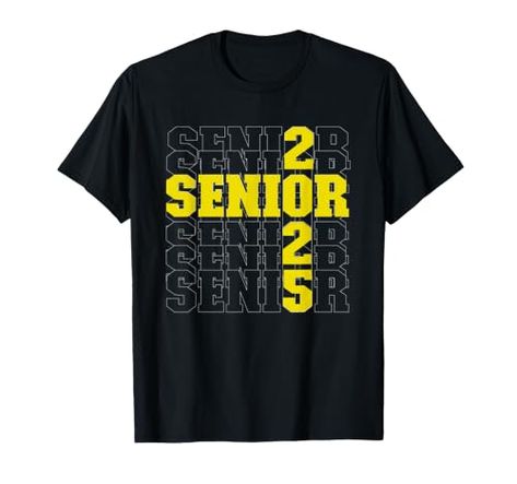 Back to School, Stacked Yellow Senior Class of 2025 T-Shirt 2025 Graduate, Gift For Papa, Class Of 2025, Birthday Mother, Parents Day, Women Shirt, Sister Brother, Back To School Outfits, Thanksgiving Gifts