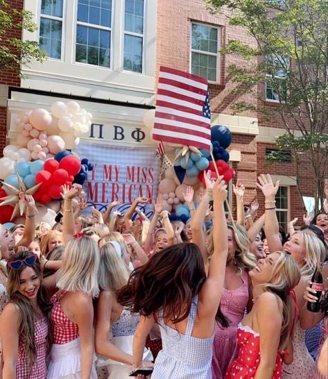 Usa Bid Day Theme, My My Miss American Pie Bid Day Theme, Miss American Pie Bid Day, My My Miss American Pie Outfits Sorority, 444 Manifestation, Sko Buffs, Sorority Bid Day Themes, Sorority Themes, Philanthropy Events