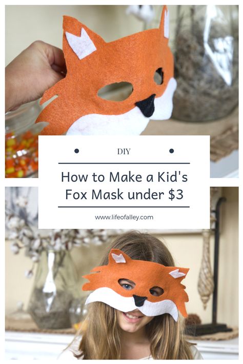 DIY- Fox Mask for Kids Kids Fox Costume, Diy Costumes For Women, Fox Costume Diy, Masks Diy Kids, Fox Mask Diy, Fox Costume, Fox Kids, Halloween Costumes For 3, Felt Mask