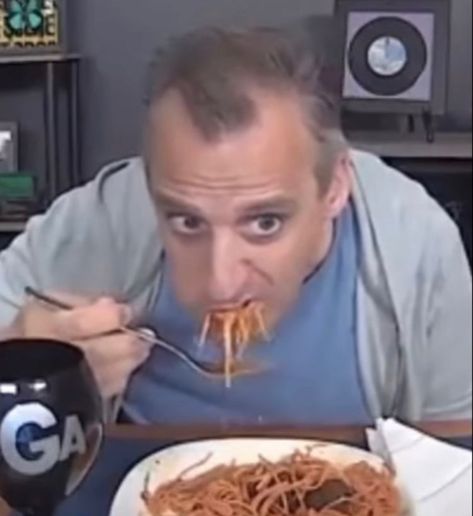 Impractical Jokers, Eating Food, Reaction Pics, The Man, A Man, Spaghetti, White