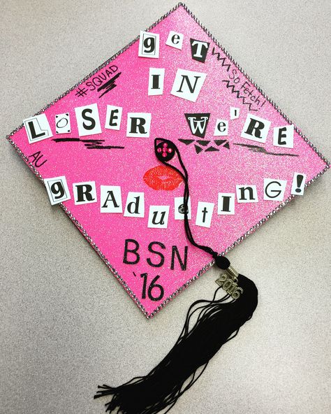 Get in losers we're graduating ! Mean Girls Quotes Burn Book Nursing School Graduation Cap Nursing School Graduation Cap, Mean Girls Quotes, Funny Graduation Caps, Nurse Graduation Cap, College Grad Cap Ideas, Mean Girl Quotes, High School Graduation Cap, College Graduation Cap Decoration, Grad Hat