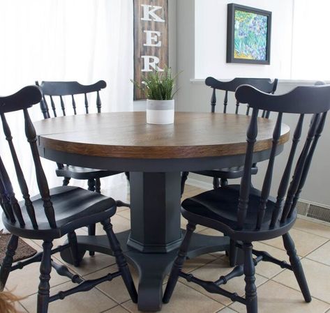 8 Dining Table Makeover Before After DIY | Hometalk Pedestal Kitchen Table, Thrift Store Furniture Makeover Diy, Diy Esstisch, Dining Table Makeover, Kitchen Table Makeover, Farmhouse Style Table, Thrift Store Furniture, Diy Dining Table, Table Makeover