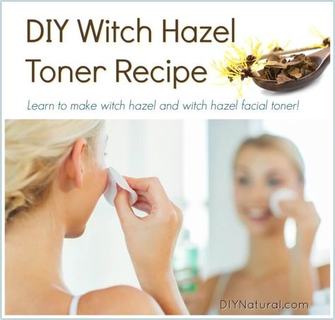 Witch Hazel Toner: DIY Witch Hazel & A Witch Hazel Facial Toner Recipe Diy Witch Hazel, Toner Witch Hazel, Facial Toner Recipe, Witch Hazel Uses, Diy Toner, Diy Witch, Witch Hazel Toner, Anti Aging Creme, Natural Beauty Diy