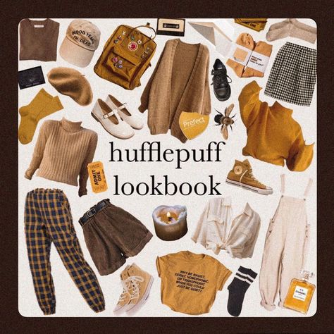 claire (she/her) & 17 on Instagram: “a little hufflepuff lookbook!! 💛🖤 is anyone else here a hufflepuff? (all pictures found on pinterest)” Hufflepuff Lookbook, Hufflepuff Outfit, Academia Aesthetic Outfit, Hufflepuff Aesthetic, Artsy Outfit, Harry Potter Outfits, Aesthetic Outfits, Outfits Aesthetic, All Pictures