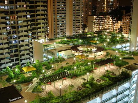 some fabulous roof gardens in Singapore Masdar City, Architecture Sustainable, Roof Garden Design, Foster Partners, Roof Architecture, Garden Architecture, Green Architecture, Sky Garden, Green City