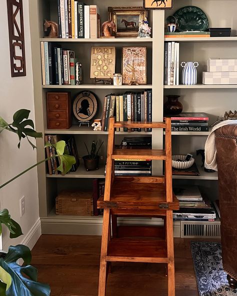 I don’t think I will ever be able to top this side of the road find: library ladder chair 😱😍🥹 Bookcases With Ladders, Library Ladder Chair, Library With Ladder, Ladder Library, Ladder Chair, Library Ladder, Library Chair, Cottage Life, Ladder Bookcase