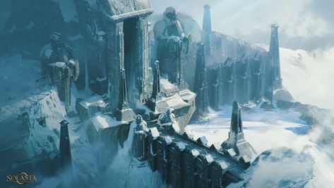 ArtStation - Solasta: Palace of Ice DLC Ice Concept Art, Jose Ramirez, Ice Giant, Ice Palace, Art Landscapes, Level Design, Ice Princess, Fantasy Art Landscapes, Working On It