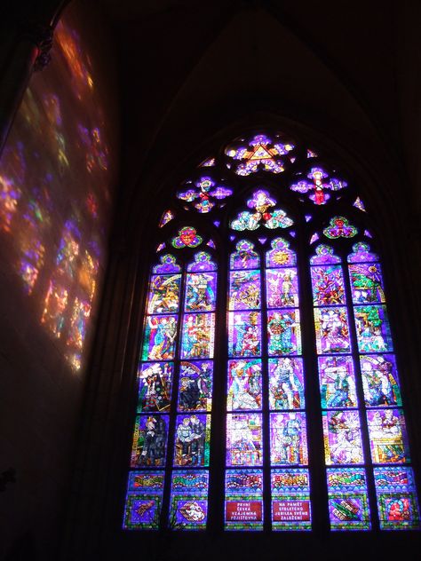 Window Reflection, Stained Glass Church, Prague Castle, Season Of The Witch, Witch Aesthetic, Stained Glass Window, The Witch, Long Live, Purple Aesthetic