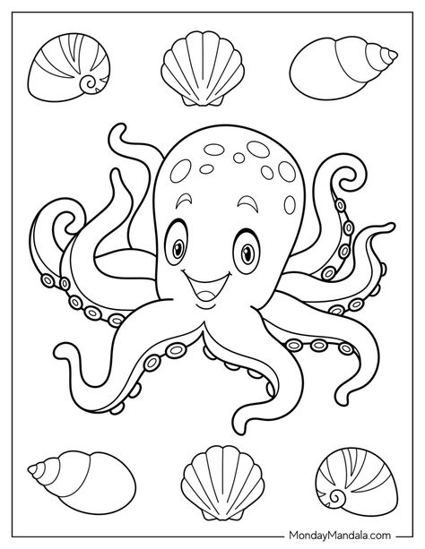 26 Octopus Coloring Pages (Free PDF Printables) Octopus For Kids, Octopus Coloring, Disney Halloween Coloring Pages, Octopus Colors, Octopus Coloring Page, Halloween Coloring Pages Printable, Bratz Coloring, Coloring Printables, Coloring Pages Free Printable