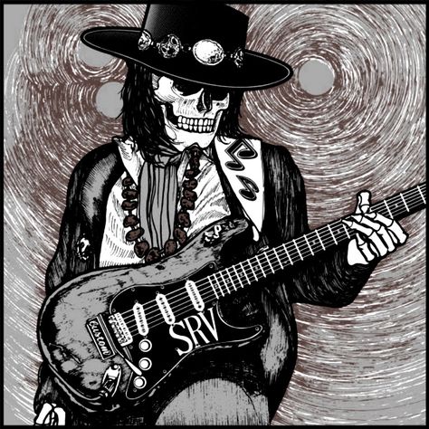 Stevie Ray Vaughn, Epic Tattoo, Iphone Wallpaper Landscape, Ray Vaughan, Stevie Ray Vaughan, Skeleton Art, Stevie Ray, Music Tattoos, Black Ink Tattoos