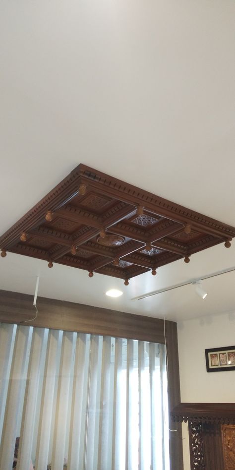 2023 Bedroom, Wooden Ceiling Design, Wood Panelling, India Home Decor, Temple Design For Home, House Ceiling Design, Indian Home Design, Indian Home Interior, Ceiling Design Living Room