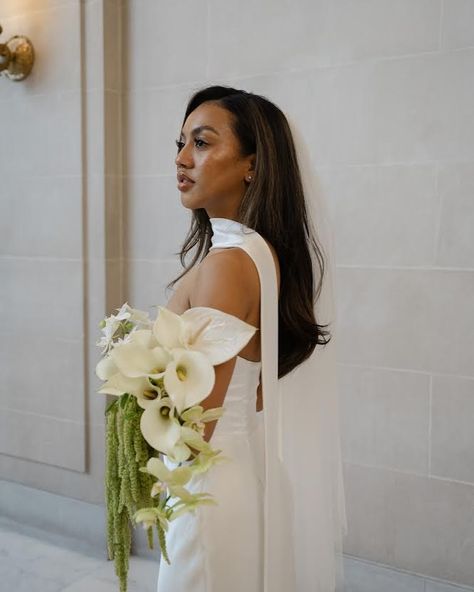 Stunning bride and a modern bouquet full of phalaenopsis orchids, calla lilies, and everyone’s favorite amaranthus 🌿 Photo by @elizabethpishalphoto Wedding | Bridal bouquet | Bay Area Weddings #sfflorist #bayareaflorist #floraldesign #weddingflorals #ihavethisthingwithflowers #myfloraldays #iloveflorists #weddingbouquet #bouquet #floralarrangement #underthefloralspell #floralinspiration #floralstories #botanicalpickmeup #flowersmakemehappy #justbefloral #flowermagic #moodforfloral #pursuepr... Bridal Bouquet With Calla Lilies, Bridal Bouquet With Amaranthus, Orchid Amaranthus Bouquet, Calla Lily Orchid Bouquet, Orchid Wedding Florals, Calla Lily And Orchid Bouquet, Anthurium Bouquet Wedding, Calla Lilly Bouquets Wedding, Amaranthus Wedding Bouquet