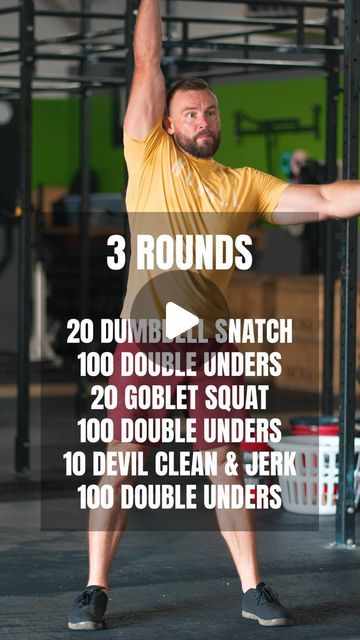 Serge | Functional Fitness Training on Instagram: "Dumbbell Workout ⚡ 2 Versions. Which one are you doing? ✅ Instagram Version (Version 1): 3 Rounds 20 Single Dumbbell Snatch 100 Double Unders 20 Goblet Squat 100 Double Unders 10 Single Arm Devil Clean & Jerk 100 Double Unders Workout Notes: Go fast in the beginning, the middle and the end. ✅ Daily Training Program Version (Version 2, from the upcoming training cycle): 3 Rounds 20 Single Dumbbell Snatch (10/10, alternating) Run 200m 20 Goblet Squat Run 200m 10 Single Arm Devil Clean & Jerk (5/5, alternating) Run 200m Rest 1 minute between rounds Time Cap: 27 minutes (rest included) Workout Notes: Perform each round with an RPE (Relative Perceived Exhaustion) of 6-7, avoiding going all out. Pace yourself on the run, using it as re Dumbbell Snatch, Workout Notes, Pace Yourself, Double Unders, Goblet Squat, Functional Fitness, Cycle 3, Dumbbell Workout, Training Program