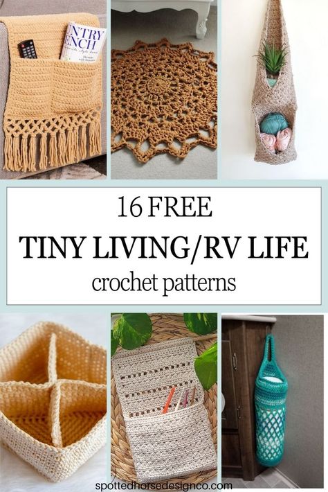 Crochet Rv Accessories, Crochet Camping Gear, Camping Crochet Patterns, Crochet Pattern Accessories, Crochet Wall Organizer Free Pattern, Bohemian Crochet Patterns Free, Crochet Patterns Home Decor, Road Trip Crochet Projects, Car Hanging Crochet Pattern Free