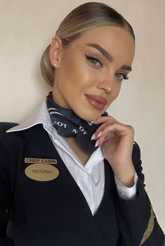 Private Flight Attendant, Cabin Crew Makeup, Classy Uniform, Flight Attendant Makeup, Aeroflot Airlines, Air Stewardess, Airline Cabin Crew, Flight Attendant Fashion, Flight Attendant Uniform