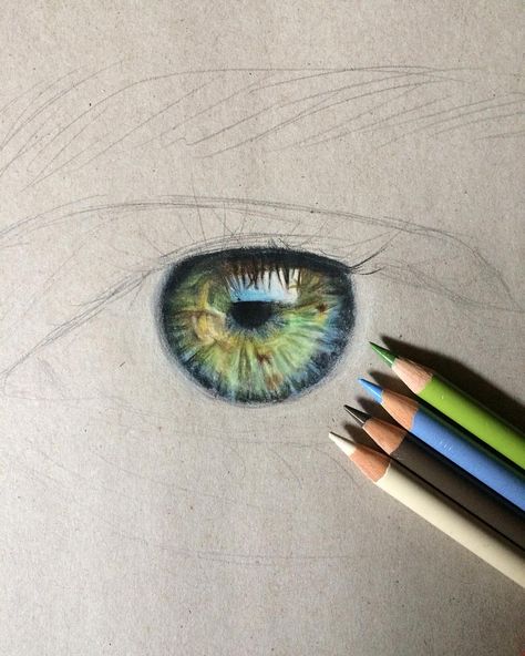 Iris Sketch Eye, Iris Drawing Eye, Green Eye Drawing, Green Eyes Drawing, Iris Drawing, Painting Eyes, Iris Eye, Realistic Eye Drawing, Colouring Pencils