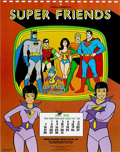 Hanna-Barbera Calendar, 1978 with the Super Friends Hannah Barbera, 70s Cartoons, Wonder Twins, Hanna Barbera Cartoons, Old School Cartoons, School Cartoon, Super Friends, Childhood Tv Shows, Cartoon Photo