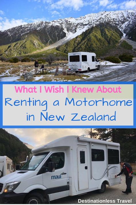 If you're heading to New Zealand for a road trip, then you need to read this first! I'm so glad I found this blog as it helped me choose the perfect motorhome for my trip in New Zealand. There are so many things to think about before renting a vehicle for traveling in New Zealand, and this blog really helped me prepare. From knowing the features, considering price, and driving, it really includes all the information I needed for my New Zealand road trip on both the North and South Islands! Caravan New Zealand, New Zealand Campervan Road Trips, Nz Road Trip, New Zealand Road Trip Camper Van, North Island New Zealand Road Trips, South Island New Zealand Road Trip, Packing For New Zealand, South New Zealand, Camping New Zealand