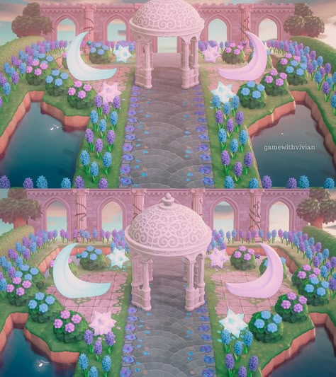 Fairy Core Island Entrance Acnh, Fairycore Outfit Acnh, Animal Crossing Sanrio Island, Pink Acnh Island Entrance, Fairy Path Animal Crossing, Acnh Fairycore Builds, Animal Crossing Island Inspiration Pink, Acnh Codes Fairycore, Dreamcore Acnh