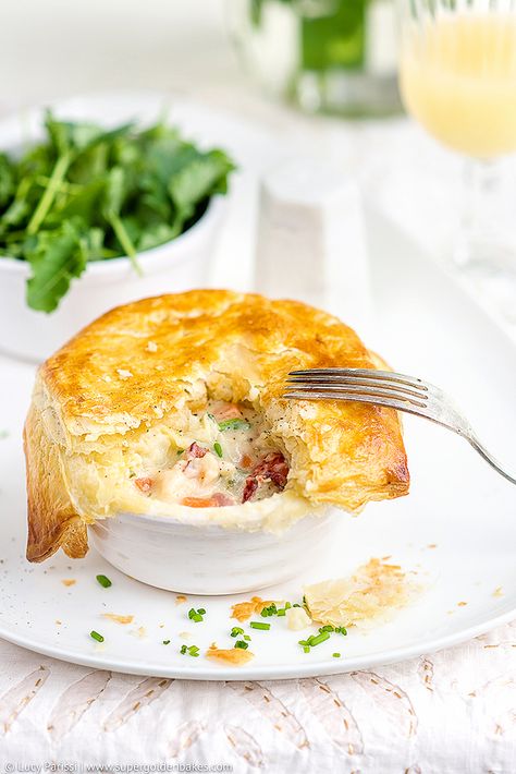 Pot Pies With Puff Pastry, Lobster Pot Pie, Lobster Pot Pies, Seafood Pot Pie, Mini Pot Pies, Frozen Lobster, Puff Pastry Crust, Lobster Recipes, Pastry Crust