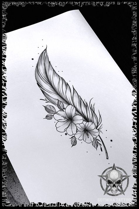 Pin by Rachel Lawshe on Metal & Ink | Feather hip tattoos, Feather tattoo design, Feather tattoos Feather With Flowers Tattoo, Flower Feather Tattoo, Feather And Flower Tattoo, Feather Hip Tattoos, Plume Tattoo, Tattoo Plume, Feather Tat, Ink Feather, Tattoos Feather