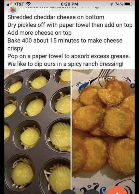 Keto Fried Pickles, Fried Pickles, Fun Baking Recipes, Muffin Tin, Easy Baking Recipes, Interesting Food Recipes, Easy Snacks, Diy Food Recipes, Diy Food