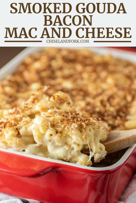 Gouda Mac And Cheese Recipe, Bacon Mac And Cheese Recipe, Gouda Mac And Cheese, Smoked Mac And Cheese, Macaroni Cheese Recipes, Bacon Mac And Cheese, Arroz Frito, Mac Cheese Recipes, Macaroni N Cheese Recipe