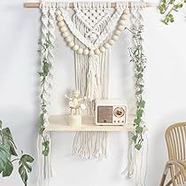 Boho Shelves, Living Room Natural, Macrame Hanging Shelf, Hanging Boho Decor, Macrame Designs, Crochet Wall Hanging, Macrame Shelf, Vertical Wall Planters, Home Decor Shelves