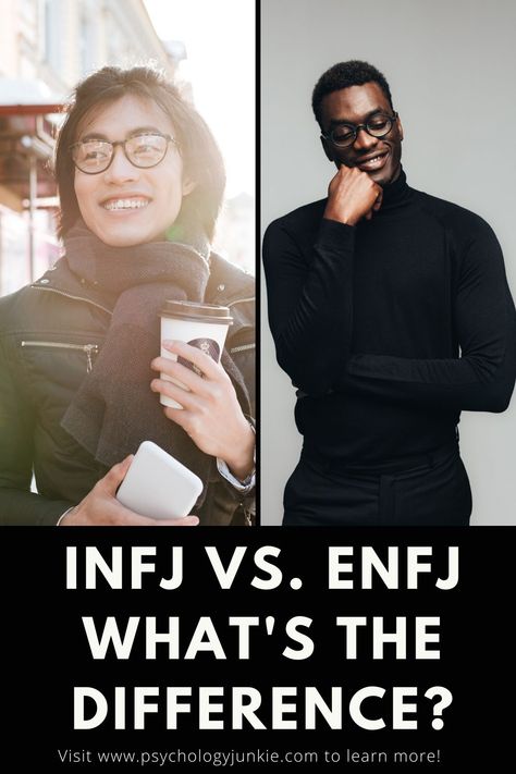 Still trying to decide if you're an #INFJ or an #ENFJ? Explore the differences between these two types to help you decide! #MBTI #Personality Intj Traits, Infj Relationships, Enfj Personality, Introverted Thinking, Infj Type, Myers Briggs Personality Types, Extroverted Introvert, Myers Briggs Personalities, Infj Personality