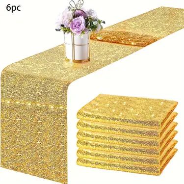 Temu | Explore the Latest Clothing, Beauty, Home, Jewelry & More Gold Table Runners, Sequin Table Runner, Sequin Table, Gold Table, Rectangle Table, Holiday Party Decorations, Under The Lights, Holiday Wedding, Linen Table Runner