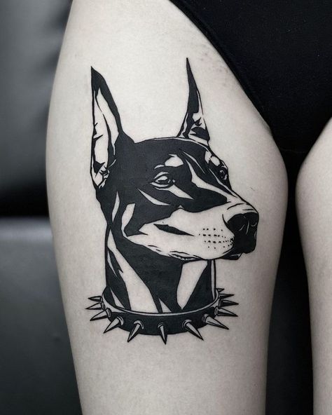 Angry Doberman Tattoo, Gotik Tattoo, Doberman Tattoo, Tattoo Practice Skin, Optical Illusion Tattoo, Gangsta Tattoos, Type Tattoo, Leo Tattoos, Japanese Sleeve Tattoos